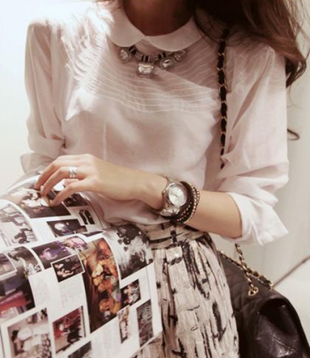 韩国服饰网站 partysu娃娃领衬衫