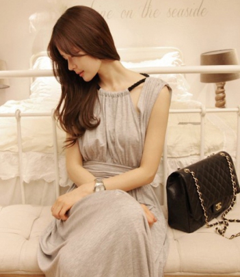 韩国服饰批发 partysu镂空纯棉女神连衣长裙