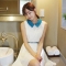 韩国品牌女装代销 cherrykoko撞色雪纺连衣裙