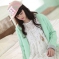 韩国服饰网 韩剧《想你》尹恩惠（秀妍）同款薄荷色抓绒开衫