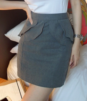 韩国女装代销 bonjourlady高腰包臀半身短裙