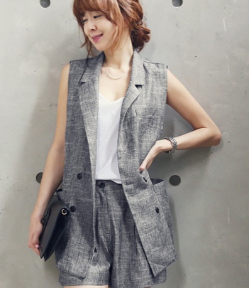 韩国服饰代理 naning9经典复古西装式马甲