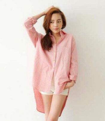 韩国网店代销 stylenanda马卡龙色小格子衬衫（2色）