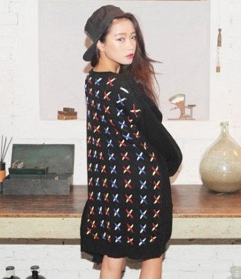 韩国服饰网 stylenanda撞色编织针织开衫（2色）