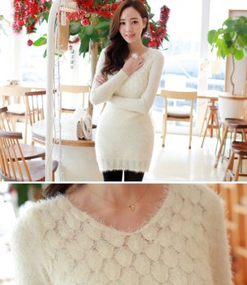 韩国品牌女装代销fiona花瓣领修身连衣裙