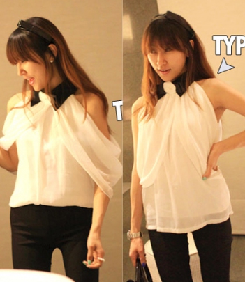 韩国女装网站代理missp名媛风露肩雪纺衫（两穿法）