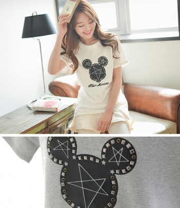 韩国代购批发 bongjashop百搭铆钉米奇短袖T恤（3色）★现货★