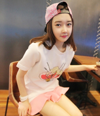 韩国品牌女装代销minsshop甜美半身花苞短裙