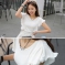 韩国女装代购 ssunny百搭蕾丝花边飞飞袖T恤（2色）