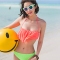 韩国女装代购 shebeach荧光撞色分体式泳衣
