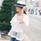 韩国女装正品代购 11am纯色透明荷叶边宽松娃娃衫（黑白2色）
