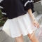韩国服装网店代销 24coco浪漫镂空太阳花半身短裙（黑白2色）