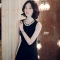 韩国女装春夏热款 milkcocoa气质钉珠修身连衣裙（小黑裙）