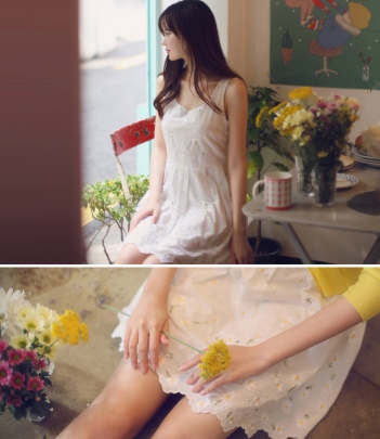 韩国女装春夏爆款 milkcocoa清新小雏菊碎花无袖连衣裙