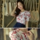韩国女装代销 myfiona泡泡袖碎花衬衫（2色）