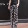 韩国正品女装网店代销 潮人街拍骷髅哈伦裤（3色）