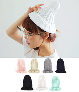 韩国代购新款 stylenanda纯色尖尖针织毛线帽（7色）