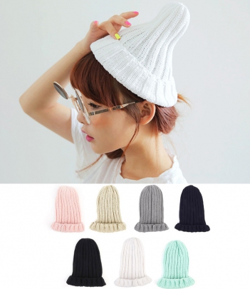 韩国代购新款 stylenanda纯色尖尖针织毛线帽（7色）