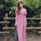 韩国服饰网 stylenanda高腰小格纹连衣长裙（2色）