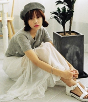 韩国女装代购新款 stylenanda超仙薄透荷叶边半身长裙（2色）