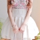 韩国服饰网 babinpumkin超仙勾花花边网纱高腰半身短裙（2色）