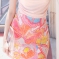 韩国批发 cherry-spoon撞色刺绣风大花半身包臀短裙（2色）