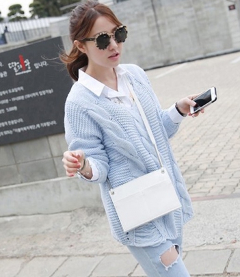 韩国服装网店代销 miamasvin麻花编织毛衣