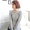 韩国女装2014新款 babirolen钉珠装饰气质毛衣