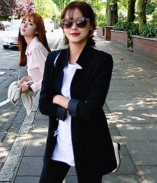 【韩国官网正品 可验证】cherrykoko撞色中长款西装外套(2色)