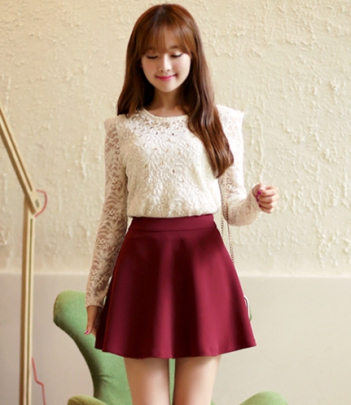 韩国女装网店代销 bongjashop百搭纯色高腰短裙（2色）