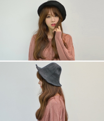 【韩国官网正品 可验证】bongjashop人气款纯色渔夫帽（2色）