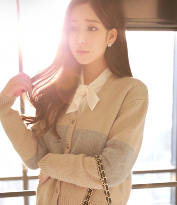 【韩国官网正品 可验证】attrangs粗条纹羊毛衫（2色）