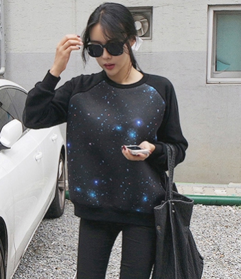 韩国女装代购新款 mocobling潮人街拍星空卫衣 人气款（2色）