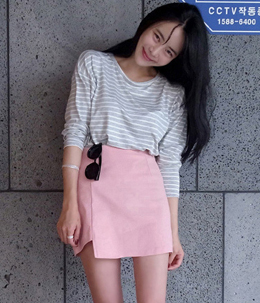 韩国女装新款 mocobling特别剪裁高腰半身包臀短裙（2色）