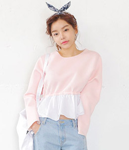 韩国女装秋冬爆款 stylenanda马卡龙色假两件裙式卫衣（3色）