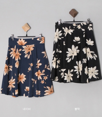 韩国服装代购 lovestar9素雅大花高腰半身短裙（2色）