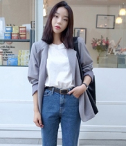 韩国服装代购 mocobling气质纯色大口袋中长款西装（2色）