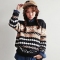 韩国品牌女装代销 mossbean特别宽菱形纹毛衣