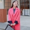 韩国女装代理 cherry-spoon人气撞色中长款呢大衣