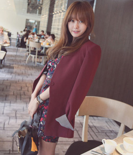 韩国服饰秋冬热款 11am大地色修身中长款西装外套（3色）