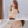 韩国女装代销 soo-a梦幻蕾丝珍珠装饰透肤针织衫（2色）
