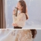 韩国女装代销 soo-a梦幻蕾丝珍珠装饰透肤针织衫（2色）