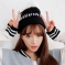 韩国服饰网 stylenanda可爱毛球字母毛线帽