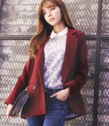 韩国女装正品代购 bongjashop大地色系中长款西装（2色）
