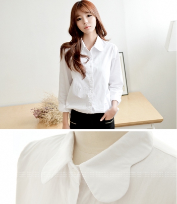 韩国代购正品 bongjashop百搭浪漫蝴蝶领打底衬衫