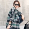 韩国服饰批发 dabagirl格纹长款呢子大衣【单件超重】