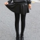 韩国服饰秋冬热款 clicknfunny皮裙式显瘦打底裤（2色）