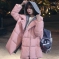 韩国服饰 babirolen连帽假两件长款羽绒服（多穿法）2色