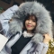 韩国女装代购 babirolen浣熊毛翅膀连帽修身长款羽绒服（2色）