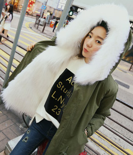 来自星星的你 千颂伊同款 kongstyle毛领棉大衣（2色）